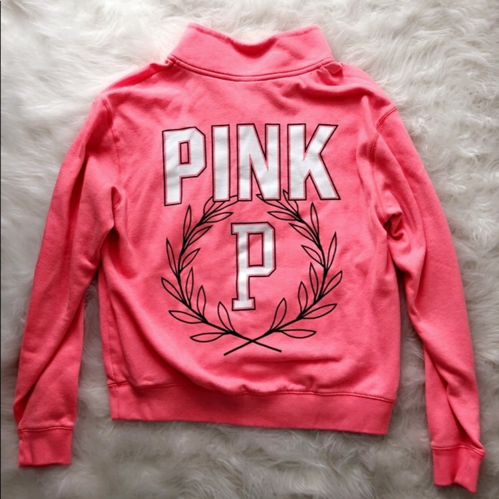 vs pink half zip pullover